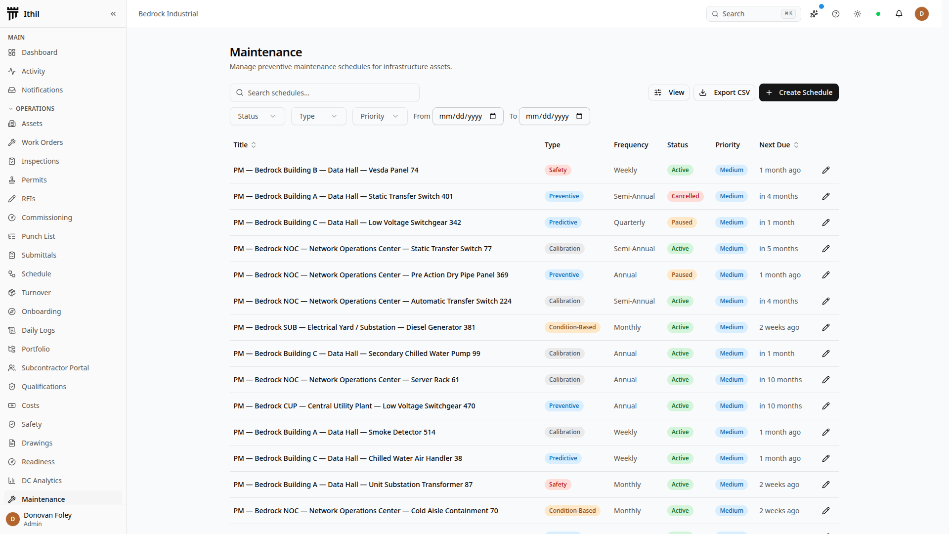 Ithil construction maintenance interface